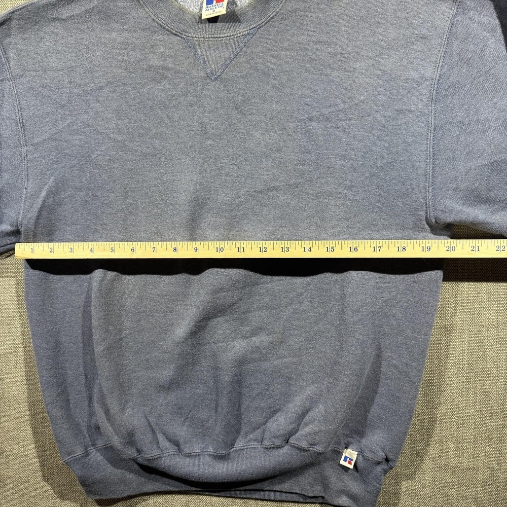 Russell Athletic Sweatshirt Mens Medium Blue Crewneck Pullover Fleece Solid - Picture 4 of 6